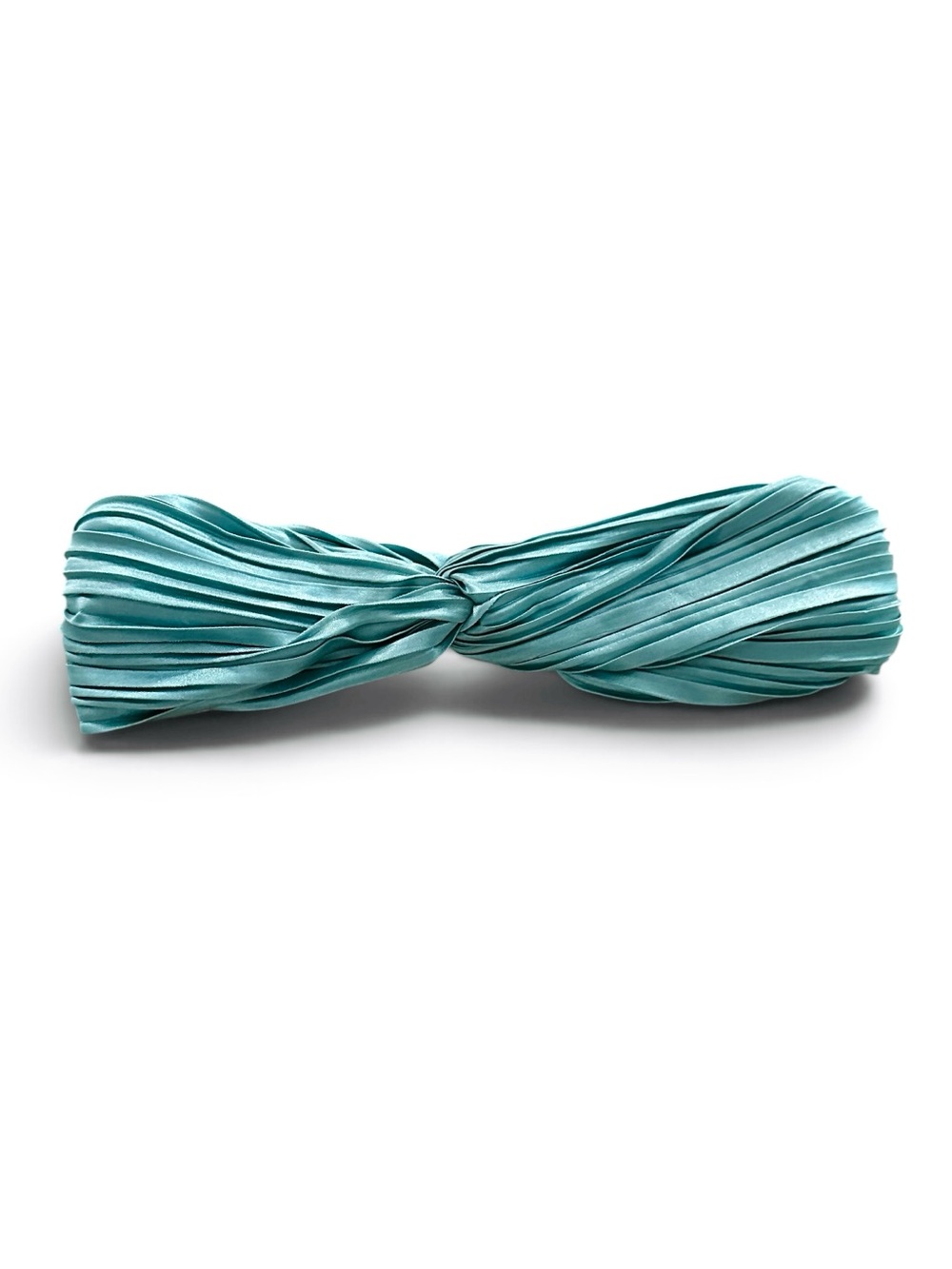 A New Day Satin Pleated Twist Front Headband - Teal Green